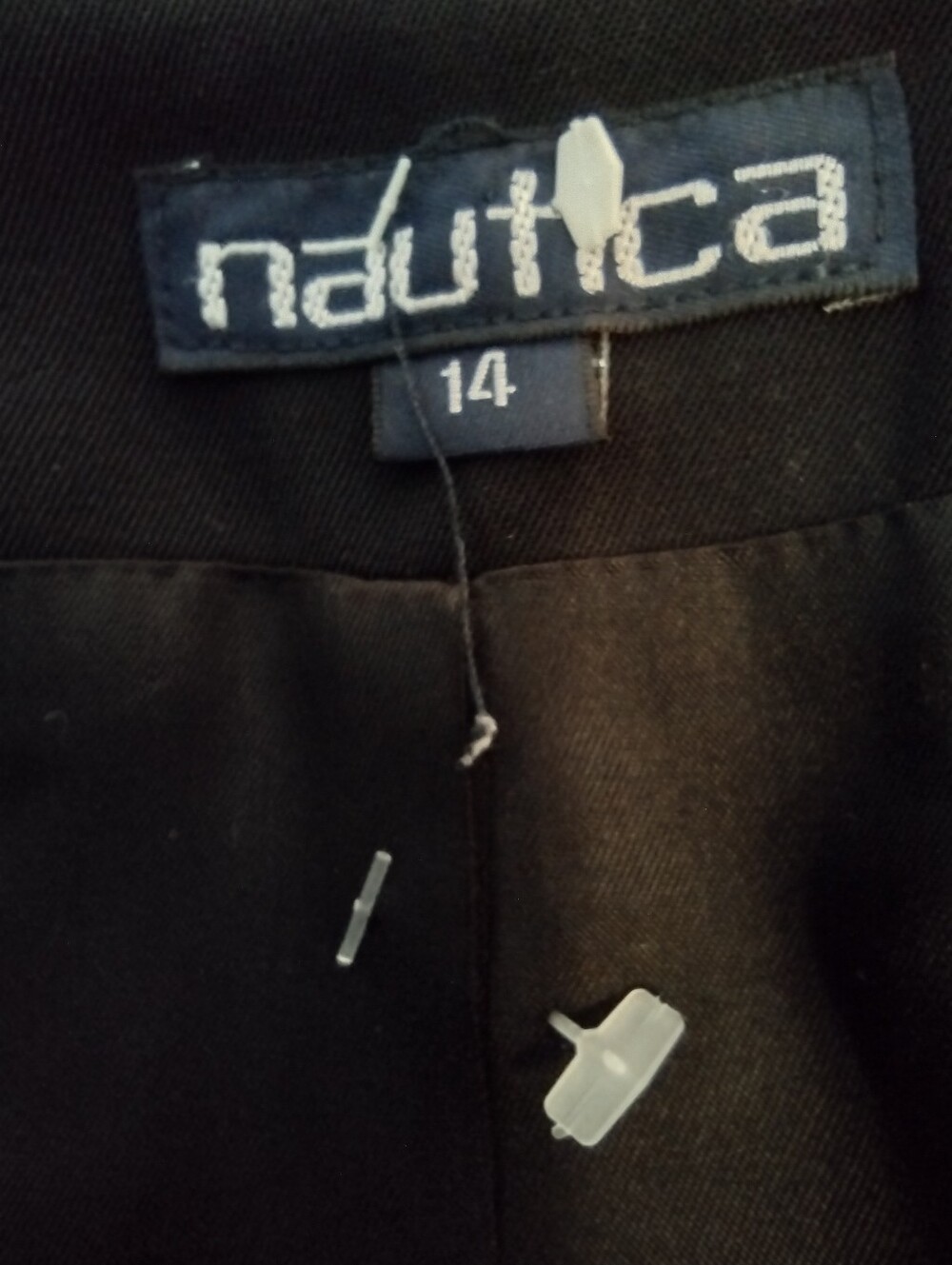 Vintage Nautica Black Blazer Size 14 Embroidered Crest Quiet Luxury Preppy - Picture 4 of 7